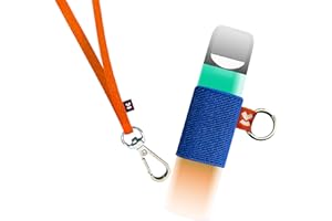 VCase Device Holder with Lanyard, Comfortable Design for Device, 3 vap eDevice Case Sizes for Perfect Fit, Strong Device Lanyard, High-Strength Elastic Holder (With Lanyard, Orange & Blue, Medium)