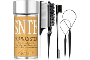 SAMNYTE Hair Wax Stick - Slick Back Hair Brush Set 6Pcs, Wax Stick for Hair Flyaways, Bun Accessories, Non-greasy Styling Cream for Women, Kids & Teen Girls