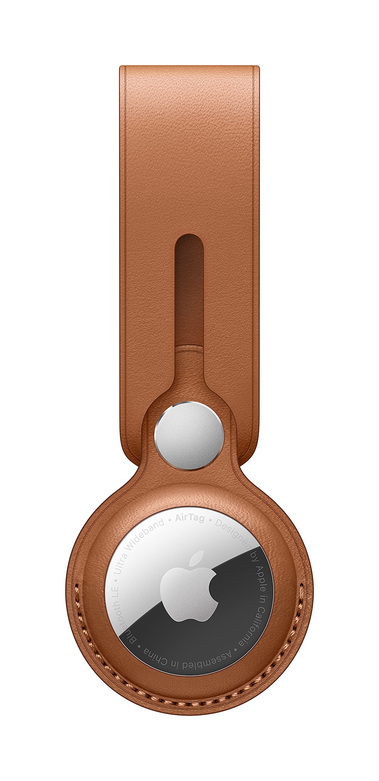 AppleAirTag Leather Loop - Saddle Brown