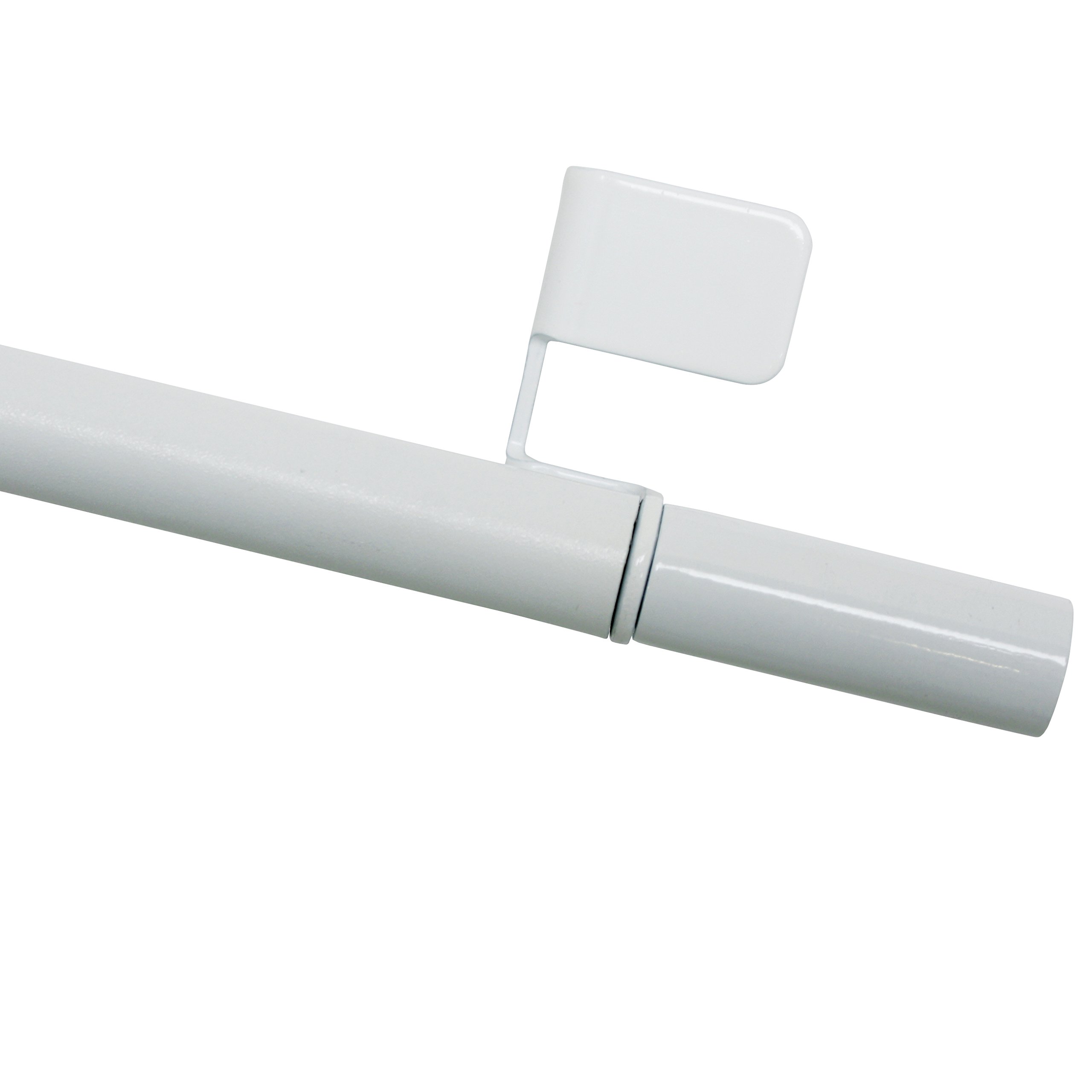 Gardinia Clamping Rod, Rotating Bar, Drill- and Screw-less Assembly, Press&Go Filigrano Cylinder, 8/10 mm Diameter, 50-80 cm Long, Metal, White