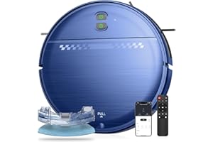 MANVN Robot Vacuum and Mop Combo, 2-in-1 Mopping Robot Vacuum Cleaner with 2300Pa Suction, 2.87'' Slim Design, Wi-Fi/App/Voice Control, 3D Obstacle Avoidance&Self-Charging for Hard Floors, Carpets, Pet Hair