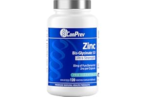 CanPrev Zinc Bis-Glycinate Chelate, 120 Capsules 120-Day Supply - Helps to Maintain Immune Function - Ultra Strength 50mg of 