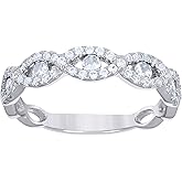 Jewels By Lux Sterling Silver Women's Cubic-Zirconia Infinity Fashion Bridal Anniversary Wedding Engagement Band Ring