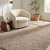Unique Loom Solid Shag Collection Area Rug (7' 10" x 10' Rectangle, Taupe) | Modern Solid rug, stain and water resistant, doesn't shed, easy to clean, kid and pet friendly. Ideal for the living room.