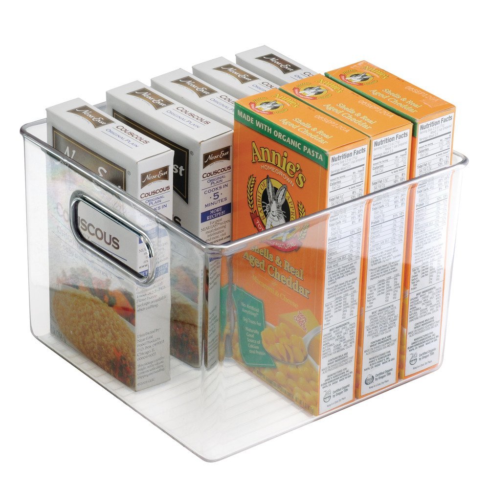 InterDesign Kitchen Pantry and Cabinet Storage and Organization Bin, 8-Inch by 8-Inch by 6-Inch, Clear