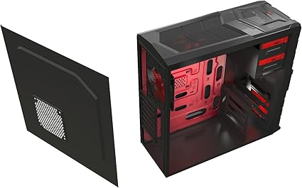 Mars Gaming MC4 - Caja de ordenador para gaming (diseñado para gamers, LED rojo, 2 ventiladores, micro ATX), negro [Alemania]: Amazon.es: Informática