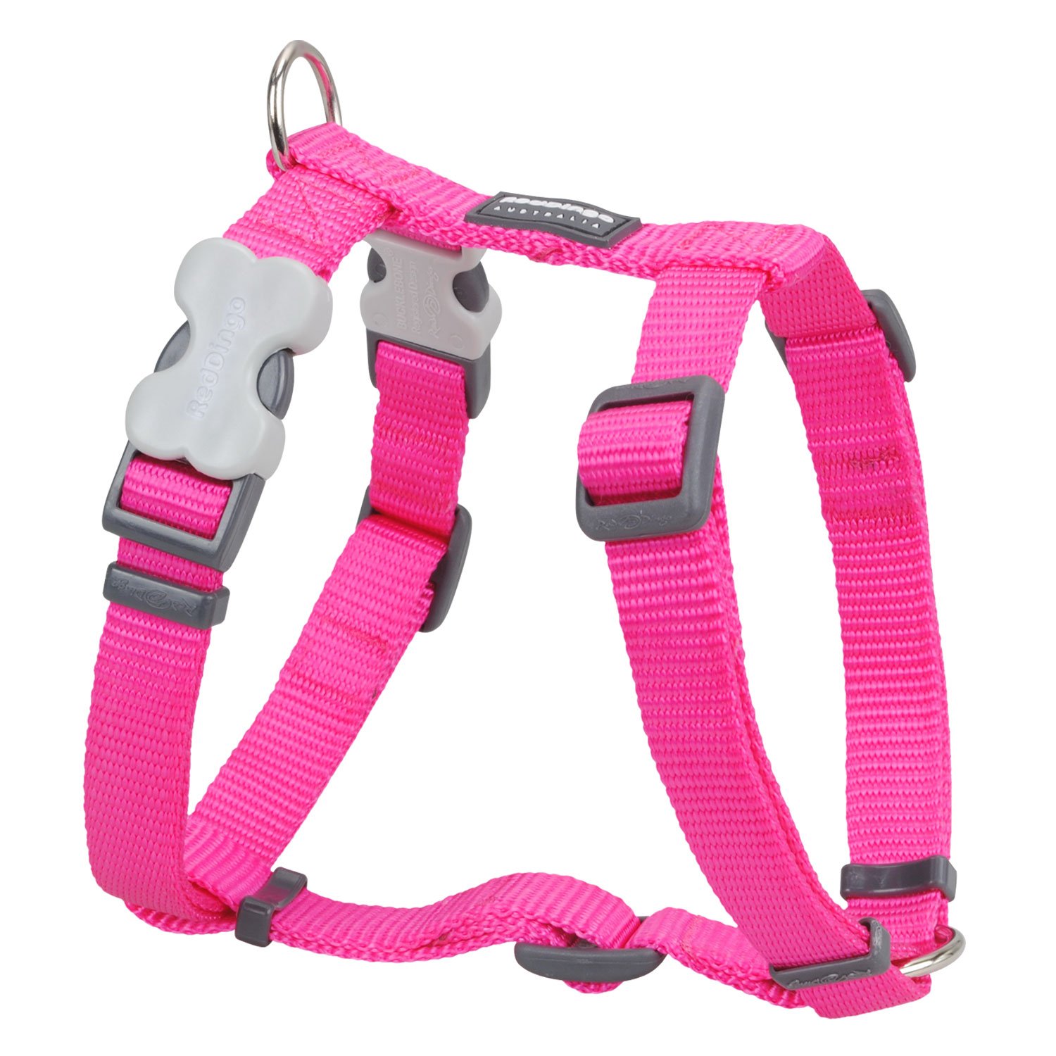 Red Dingo Classic Dog Harness Plain, Hot Pink, Medium 20mm