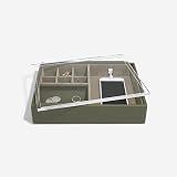 Stackers Olive Green Valet Tray with Acrylic Display Lid - Organiser view 3