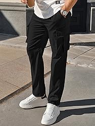 PLEPAN Mens Casual Cargo Pants Drawstring Hiking