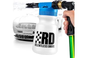 Relentless Drive Car Wash Foam Gun - Foam Cannon Garden Hose - Foam Sprayer Exterior Care Products - Spray Foam Gun Car Wash Kit - Foam Blaster for Snow Foam - Car Accessories for Men