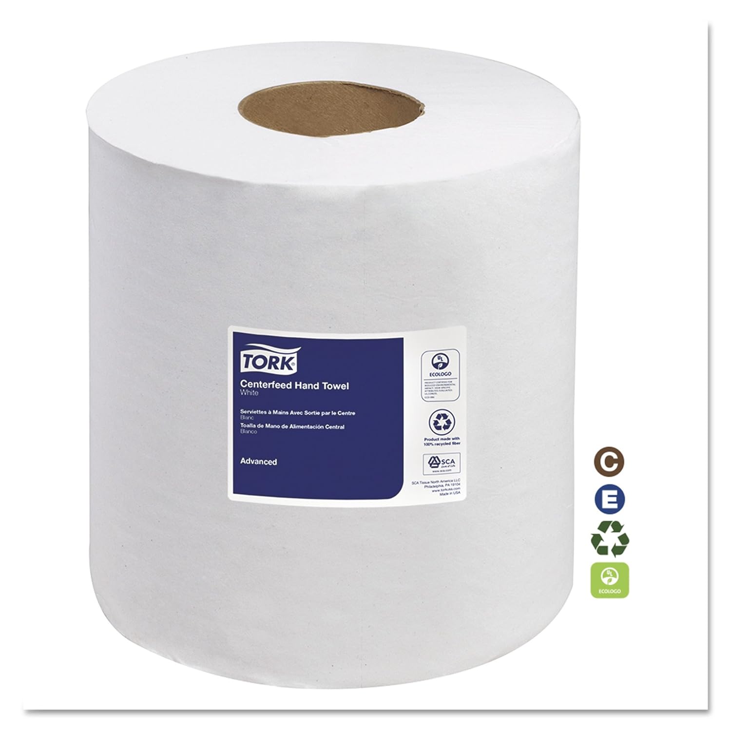 Tork SCA 120133 CenterPull Towels, 81/4" x 12", 1Ply, White (Pack of