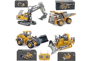 BLQCSLH Mudsterz Excavator Set，Mudsterz rc Dump Truck Command The Site Conquer The Dir，2.4Ghz Remote Control Construction Vehicle Set Children's Toys，Alloy Material Simulate True Scale (4-Piece Set)