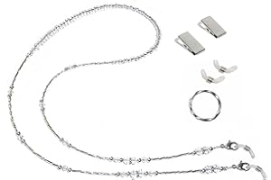 Hidden Hollow Beads Women's Fashion Crystal Beaded Eyeglass Glasses Strap Holder 28" Chain Leash Sunglasses