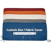 mudilun Custom Outdoor Cushion Covers, Waterproof Bench Cushion Cover for Outdoor Furniture, Custom Size/Fabrics/Shape Cushion Covers with Ties for Sofa Window Seat Swing Patio Cushion Cover
