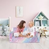Decalsweet Unicorn Foldable Kids Sofa 2 in 1 Glow Bed with Pocket view 2