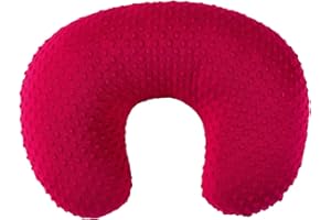 QUENESS Nursing Pillow Cover Breastfeeding Pillow Cases Plush Dot Slipcover (Red)