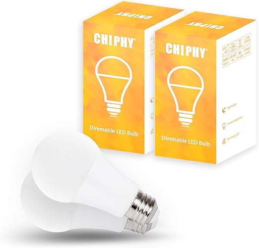 Amazon Chiphy Led電球 暖色 電球色 E26 E27 ３レベル明るさ調整 12w 100w形相当 2700k 1100ルーメン 広配光タイプ 省エネ 2個セット Chiphyのフロアランプ専用電球 Chiphy Led電球