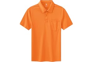 BASUDAM Men's Polo Shirts with Pocket Quick Dry Short Sleeve Active Performance