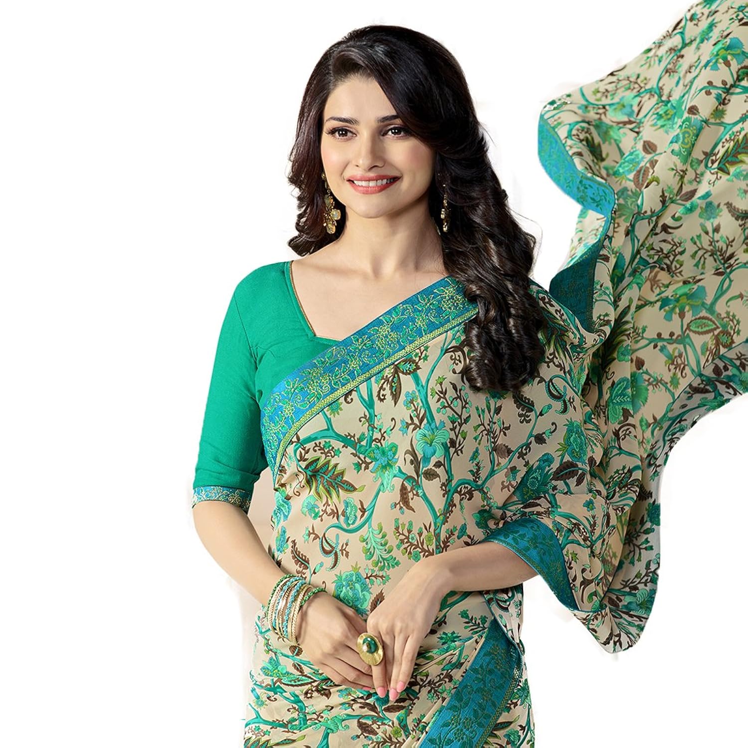 crazy women's multi-coloured georgette sarees with blouse piece