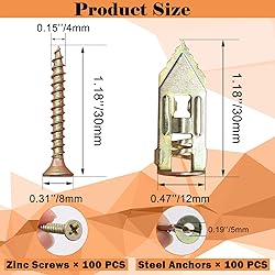 Sunxeke 200 Pcs Self Drilling Drywall Anchors with