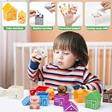 HappyGoLucky Farm Animals Montessori Toy Set for 1-3 Year Old Boys Girls view 2