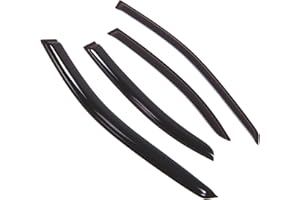 TuningPros Outside Mount Window Vent Visors Rain Guards Compatible with Mercedes C240 C320 C230 2001-2007 | Side Window Wind Deflectors Rain Shields | Smoke Tinted, 4 Pcs Set, DGWV-508