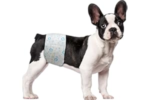 ScratchMe Disposable Male Dog Diaper, Super Absorbent and Leak-Proof Fit, Excitable Urination or Incontinence, 40 Count, Medi