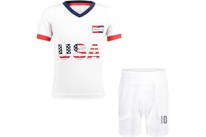 Cnins Kids Soccer Training Jerseys 2-14Y, Boys & Girls Practice Outfits with National Team Colors, Moisture-Wicking