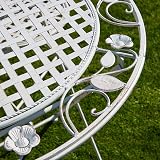 Home Source Meadow Bistro Set Table & 2 Chairs Metal Frame Grey view 4