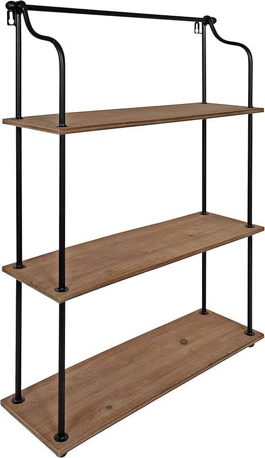 2 Tier White Wood Shelving Unit Home Decor Display Shelf Wall Hanging