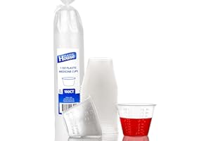 PARTY BARGAINS 1 oz Plastic Disposable Medicine Cups - (100 Count) Premium Quality & Heavy-Duty Plastic Medicine Cup, Excellent for Syrup, Taking Multiple Pills, Epoxy Mix, Crafts