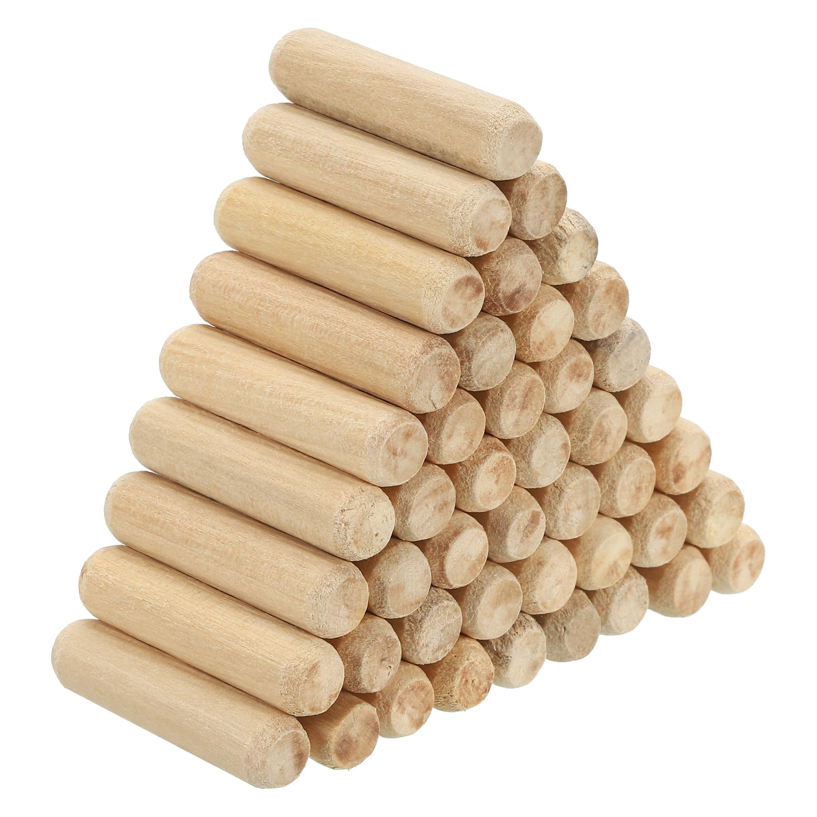 PATIKIL 3/8" x 1-9/16"(10 x 40mm) Wood Dowel Pins, 90 Pack Fluted Wooden Dowel Pin Beveled Groove Rods for Furniture Door Art Crafts Projects