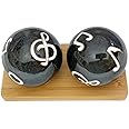 Top Chi Music Baoding Balls with Bamboo Stand. Chiming Chinese Health Balls for Hand Therapy, Exercise, and Stress Relief (Small 1.4 Inch)