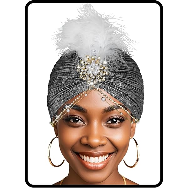 Damen Turban Hut Mit Kristall-Brosche – 1920er Vintage-Look Für Gatsby-Partys & Karneval