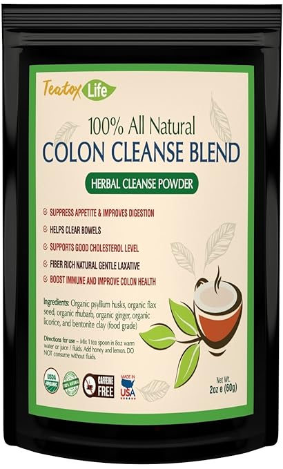 Teatox Life: Colon cleanser organic detox cleanse powder, promote 14 or 28 day weight loss, herbal cleansing formulae for weight loss | Made in USA| USDA Certified