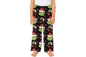 DPKLAD Christmas Pajama Pants Funny Elastic Waist Flannel Pajama Pants Xmas Trousers Funny Pyjamas Holiday Ugly Pj Bottoms
