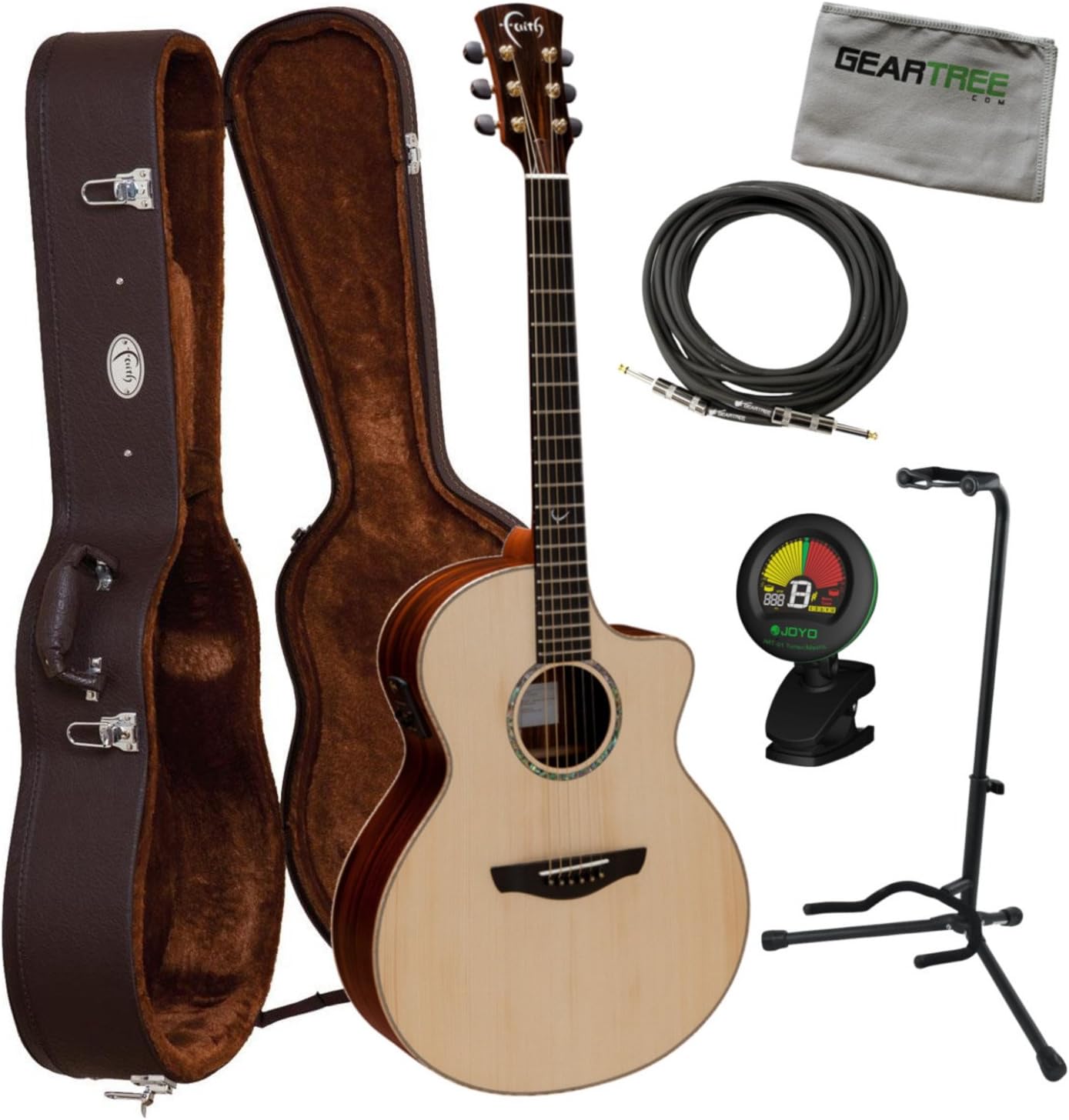 Faith Guitars FNCEHG Neptune Hi-Gloss Series Englemann Spruce/Rosewood Acoustic