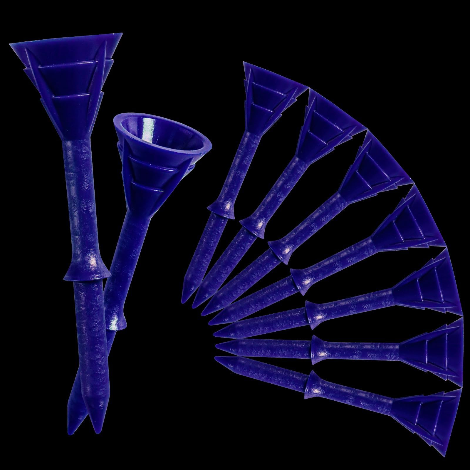 FINGER TEN Golf Tees Plastic Long 83mm 3 1/4 Unbreakable Cup Tee Value 50 Count, Golf Plastic Tees Step Down Upgrade for Men Women Professional Durable(Blue, 50 Pcs)