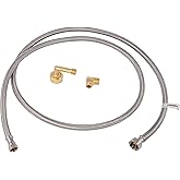 Eastman Dishwasher Installation Kit, 6 Foot Supply Line, 3/8 Inch Compression x 1/2 Inch FIP, 3/8 Inch MIP Elbow, Braided Sta