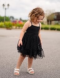 Arshiner Kids Girls Tulle Dress Black Tutu Party