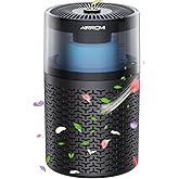 AIRROMI Pet Air Purifier for Home & Bedroom, HEPA Activated Carbon Filter, Removes Pet Dander & Odor, Allergies, Smoke, Hair, Night Light, Fragrance Sponge, Up to 658 ft², A2002 Black