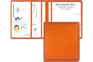 HIIXHC Car Registration and Insurance Holder, 5.5 x 5 Inch PU Leather Vehicle Glove Box Organizer Wallet Case Organizer for Insurance Card, Driver License, Essential Document, Paperwork