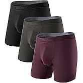 SEPARATEC Mens Underwear with Pouch Premium Soft Micro Modal Boxer Briefs Comfortable Dual Pouch Underwear for Men 3 Pack