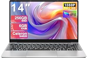 2025 Laptop 14 Inch 256GB Up to 1TB SSD Win 11 Laptop Computer Celeron N4020 Up to 2.8 GHz with 1920 * 1080 FHD Mini HDMl 5G 