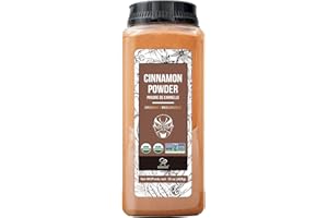 Soeos Organic Cinnamon Powder, 15 oz (425g), Ground Cinnamon, 100% Raw, Non-GMO, Kosher Certified, Seasoning Spice for Coffee, Baking, Cooking and Beverages