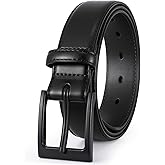 XZQTIVE TSA Belt For Men Metal Free Dress Belts Hypoallergenic Leather Belt With Black Buckle Nickle Free