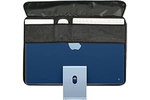 WESAPPINCcomputer Monitor Dust Cover for iMac 24”, PU Leather Protective Screen Dust Cover Sleeve with Rear Pocket Compatible