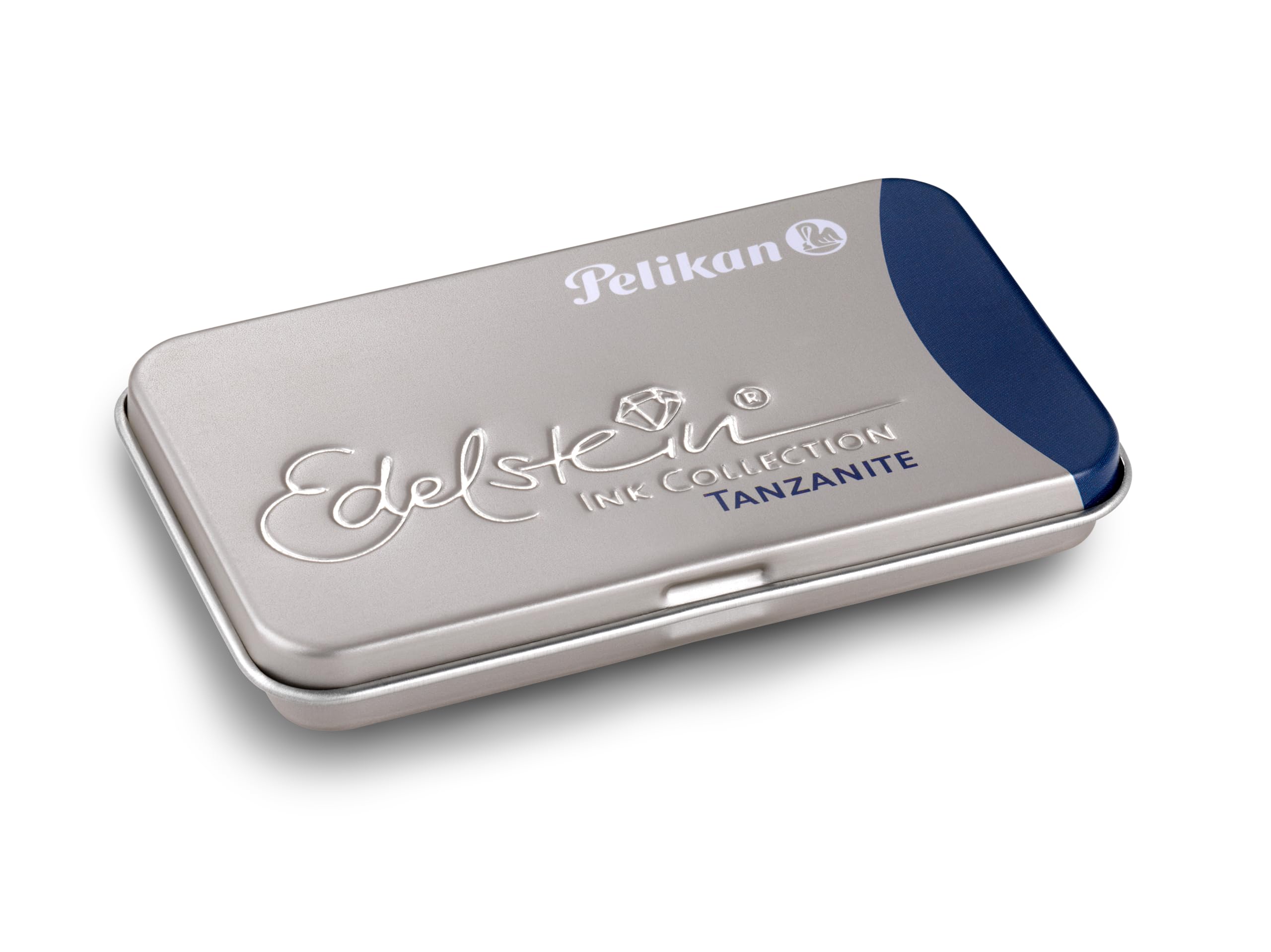 Pelikan 339648 Gemstone GTP/6 Fountain Pen Ink in Metal Case Garnet Ink Cartridge Blau/Schwarz