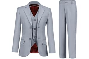 TIEFONY Boys Suits 3 Piece Slim Fit Suit Set Dresswear Ring Bearer Outfit for Boy