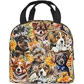 Zminciu Cute Dog Lunch Bag Reusable Zipper Closure Leakproof Insulated Lunch Box Cooler Tote Bag Food Container Snack Bag